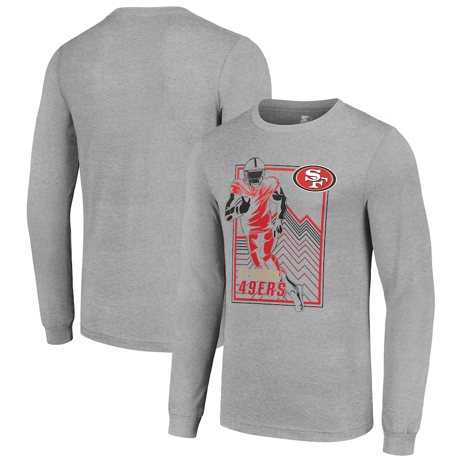 Men San Francisco 49ers grey 2024 NFL Long sleeve T Shirts